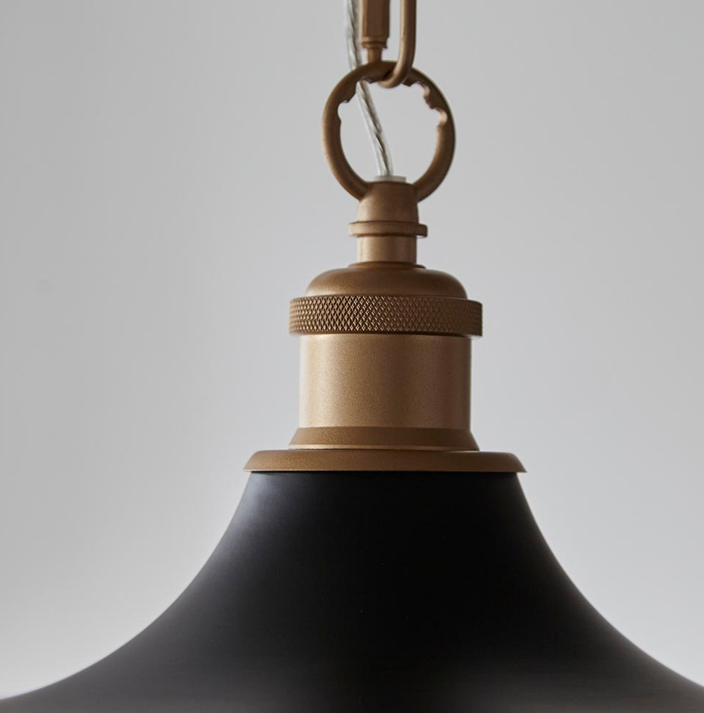 Mid-Century Pendant, Matt Black and Satin Gold - ID 12521