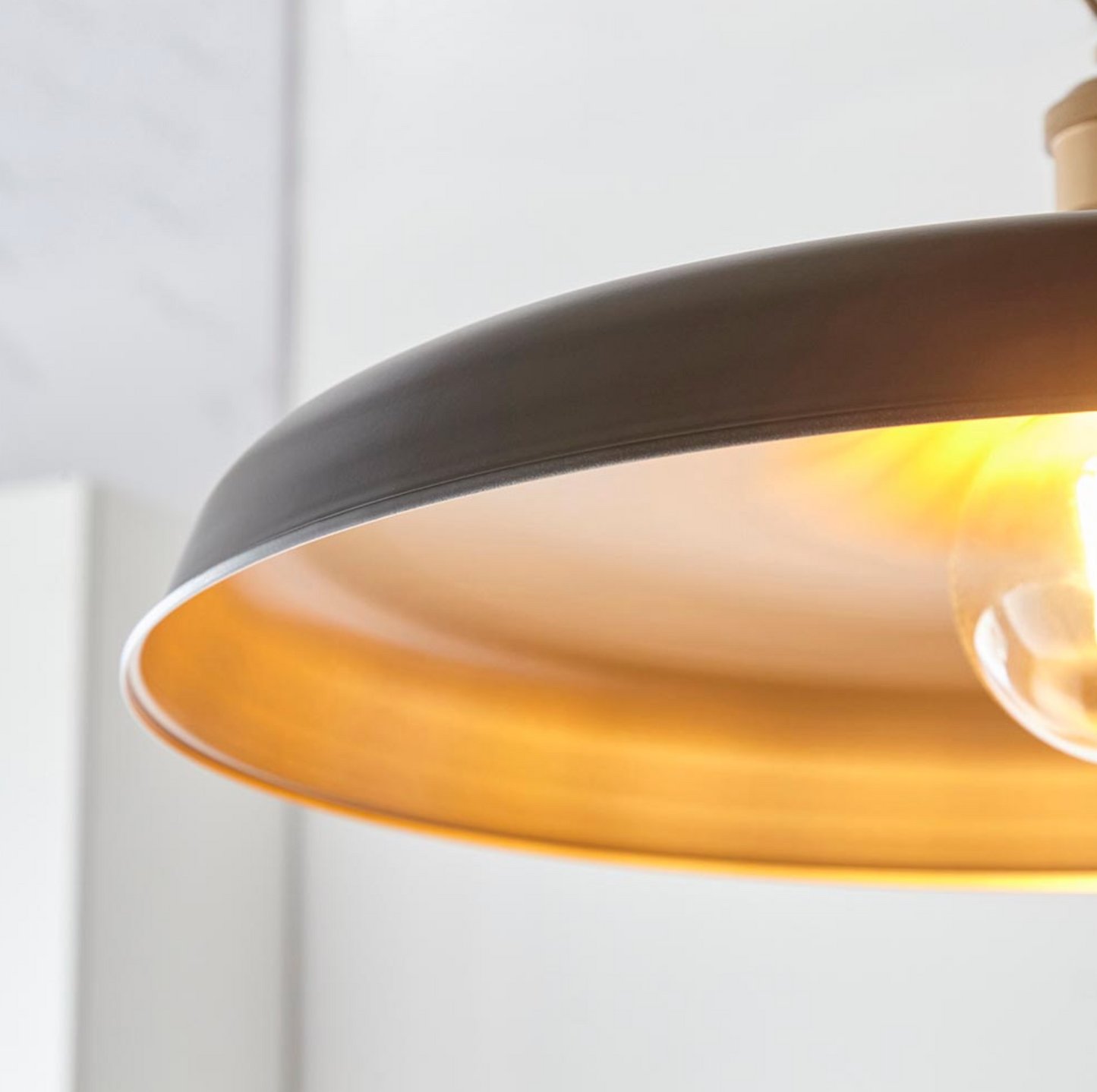 Mid-Century Pendant, Matt Black and Satin Gold - ID 12521