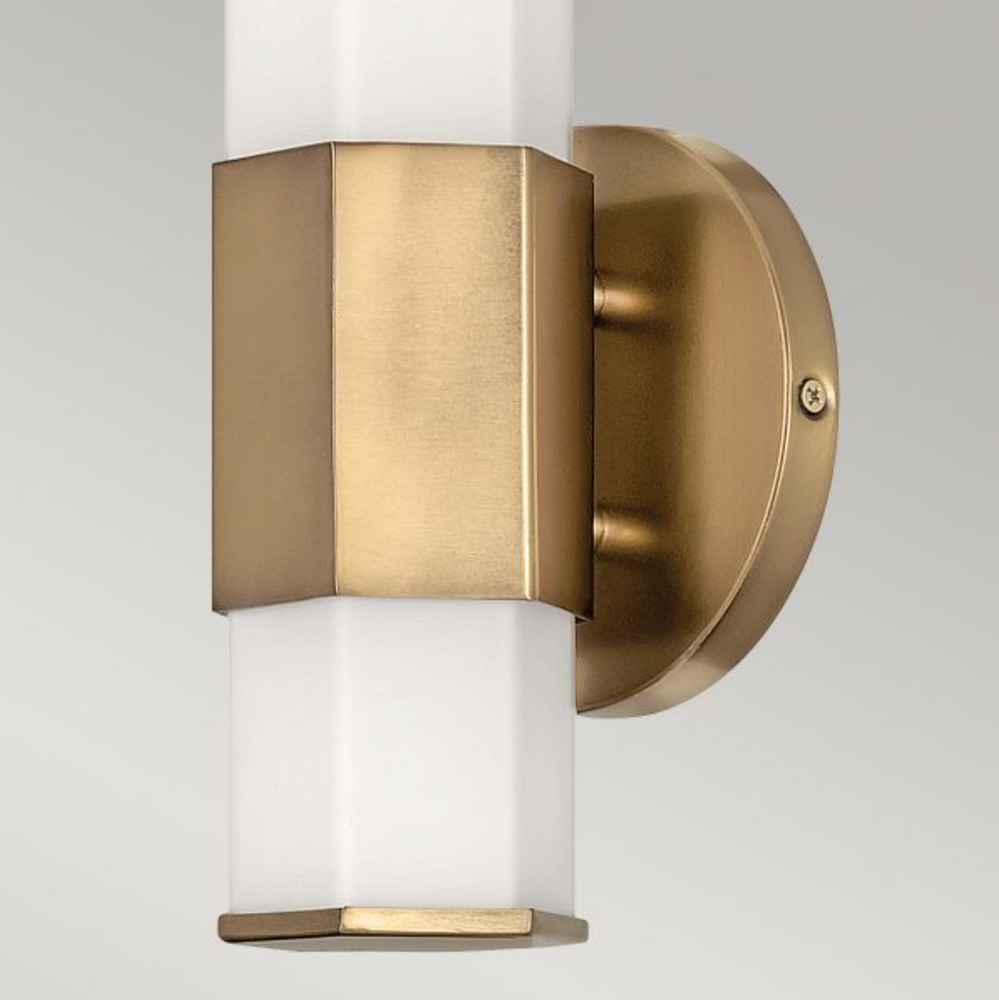 FAC Hexagonal Opal Glass & Heritage Brass Bathroom Wall Light - ID 12555