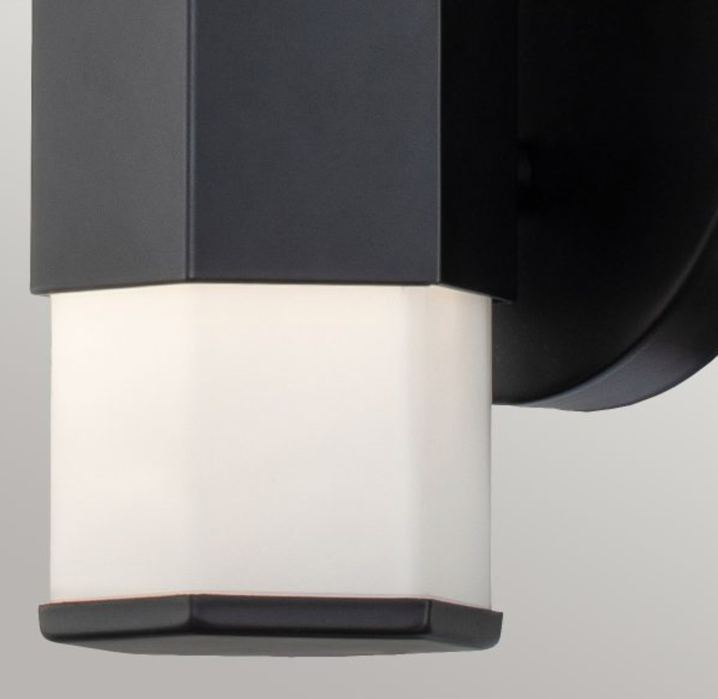 FAC Hexagonal Opal Glass & Matt Black Bathroom Wall Light - ID 12557