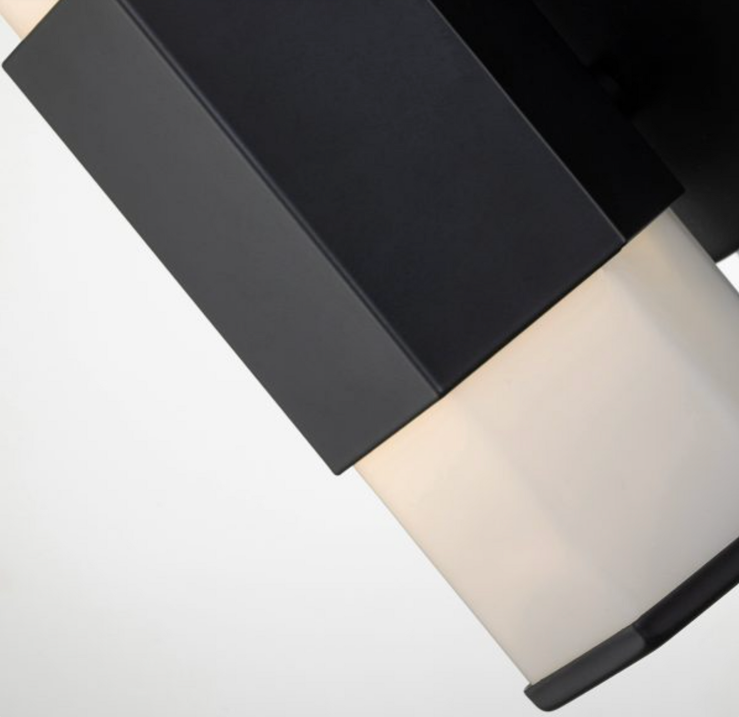 FAC Hexagonal Opal Glass & Matt Black Bathroom Wall Light - ID 12557
