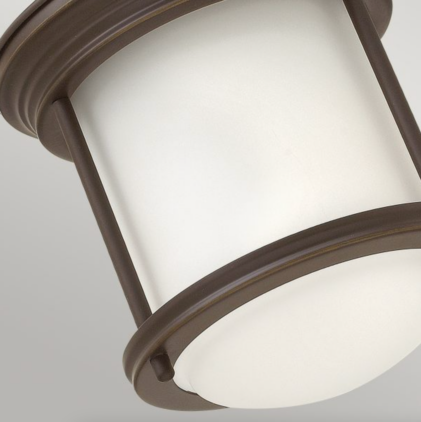 HAD Oil Rubbed Bronze & Opal Glass Semi Flush IP44 Ceiling Light - ID 12575 limited stock