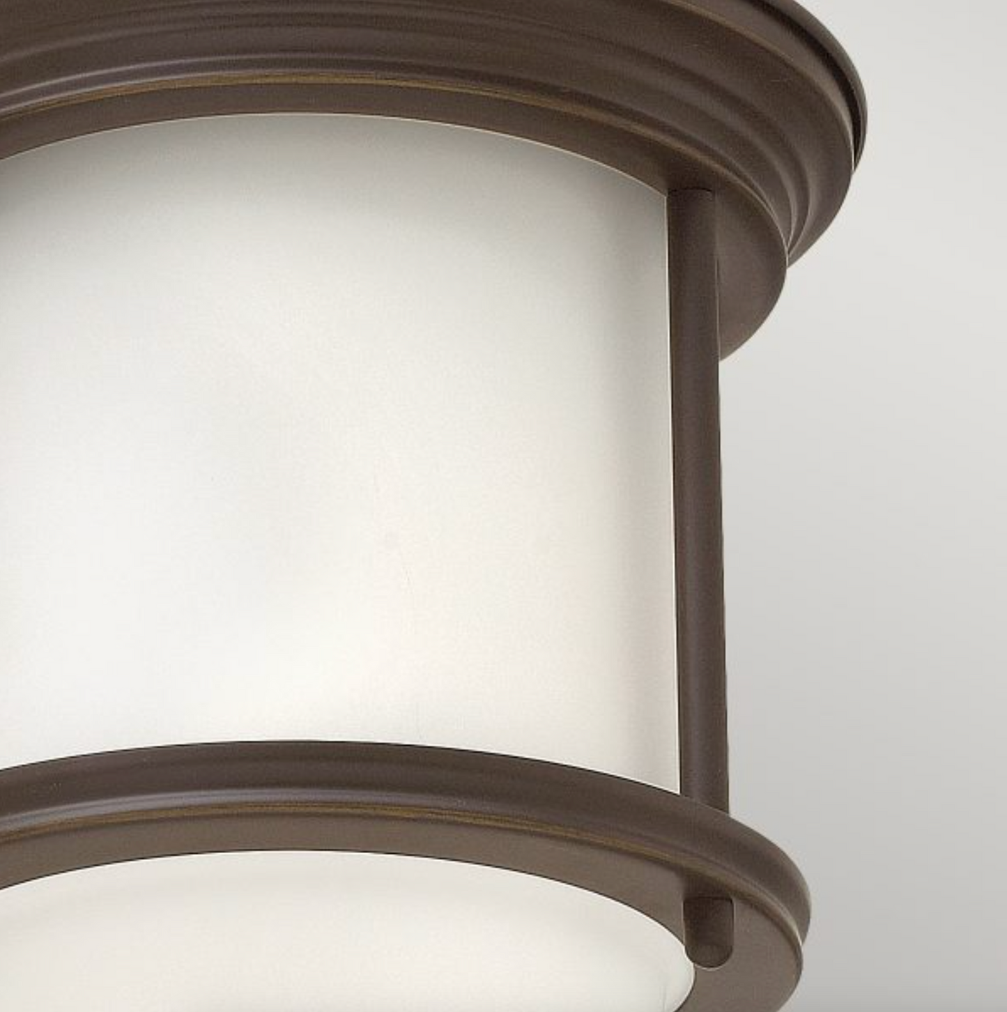 HAD Oil Rubbed Bronze & Opal Glass Semi Flush IP44 Ceiling Light - ID 12575 limited stock