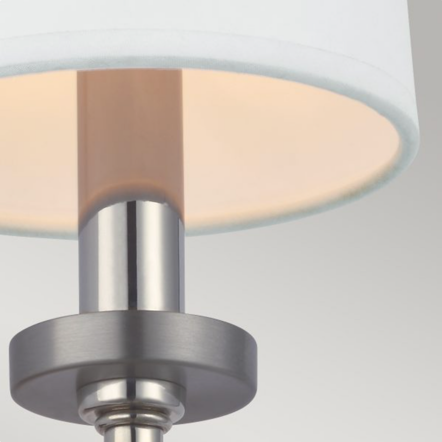 FEL Elegant Curved Arm Polished Chrome Bathroom Wall Light With White Parchment Shade - ID 12590