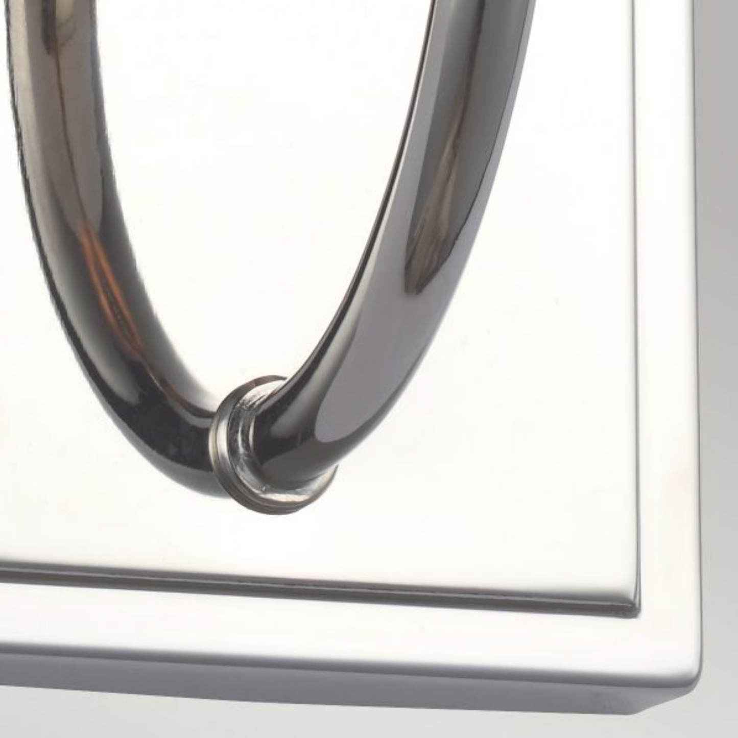 FEL Elegant Curved Arm Polished Chrome Bathroom Wall Light With Black Faux Silk Shade - ID 12591