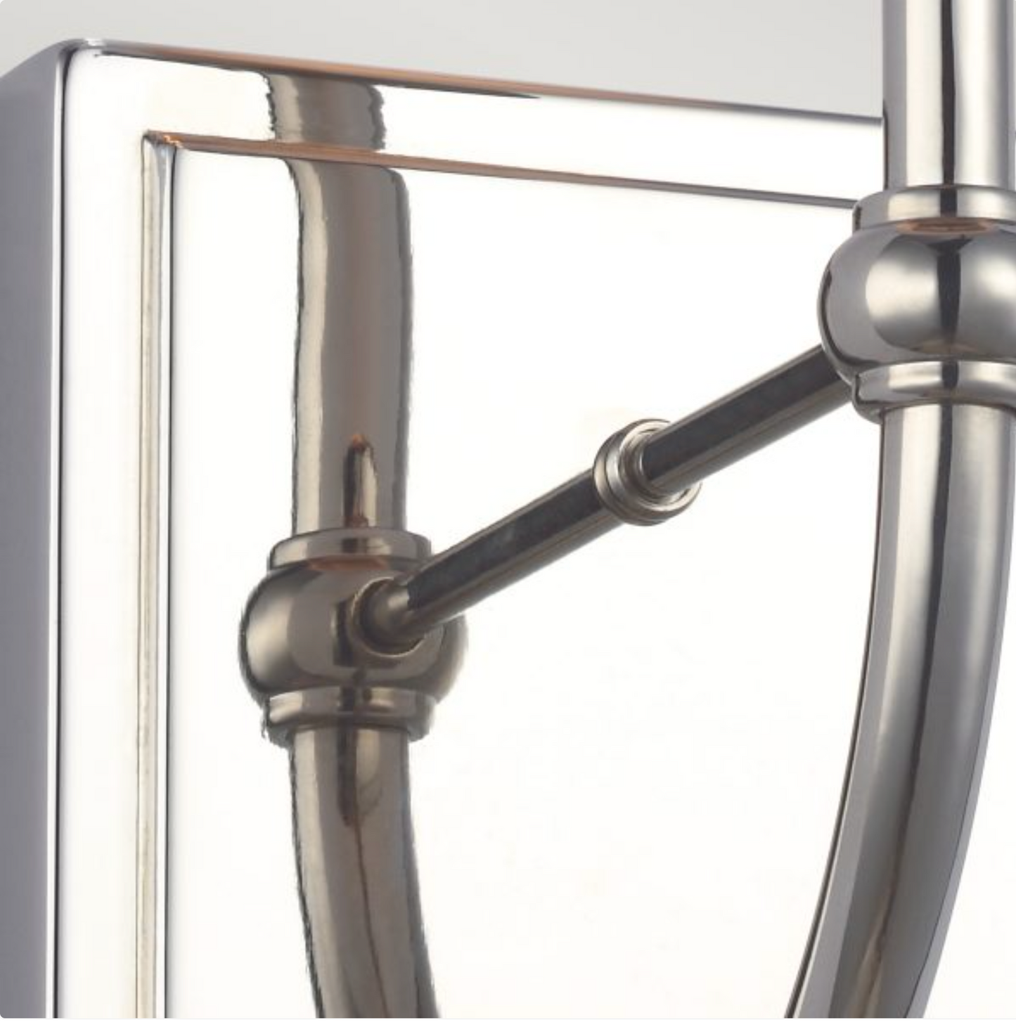 FEL Elegant Curved Arm Polished Chrome Bathroom Wall Light With Bretton Faux Silk Shade - ID 12592