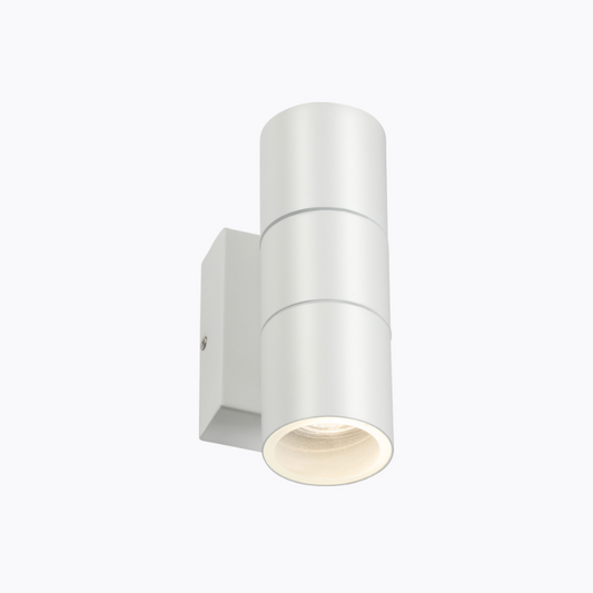 Exterior Up & Down 2xGU10 Wall Light with Photocell Sensor White IP54