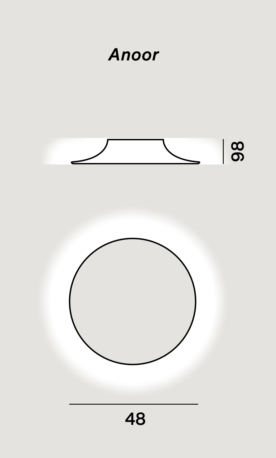Foscarini Anoor Ceiling/Wall Light Gun Metal - On/Off
