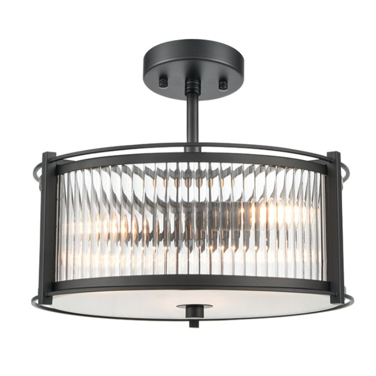 ATRANI 3lt Ribbed Glass In Matt Black - ID 13708