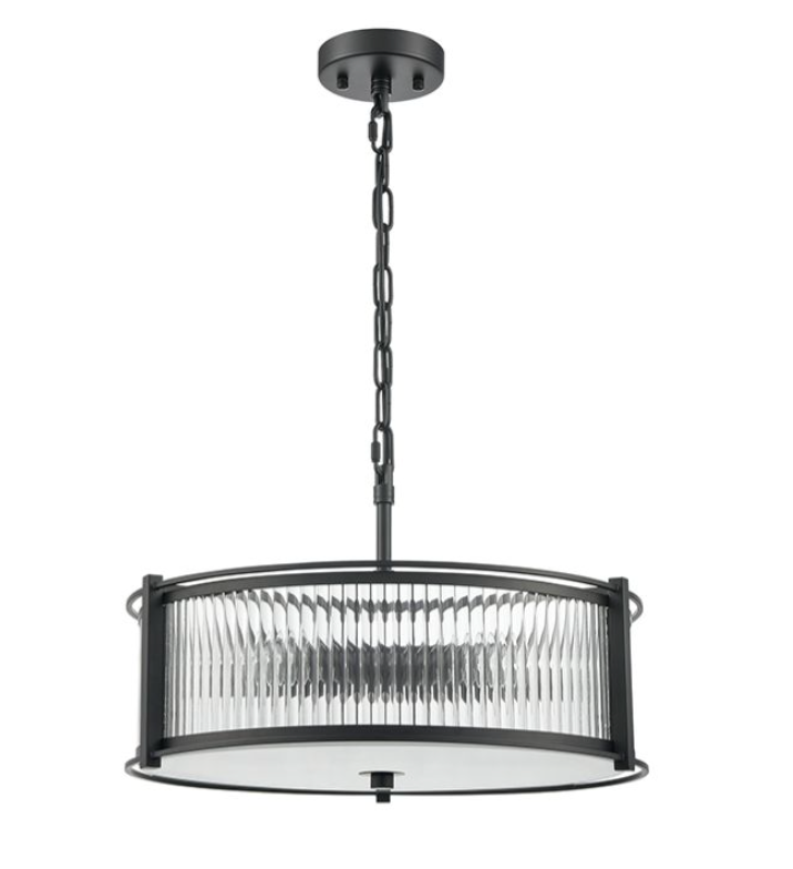 ATRANI 5lt Ribbed Glass In Matt Black - ID 13710