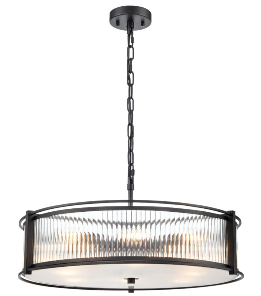 ATRANI 8lt Ribbed Glass In Matt Black - ID 13712