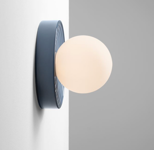 NL Orbi Bathroom Wall or Ceiling Light in Grey Blue with Opal Glass IP44 - ID 13753