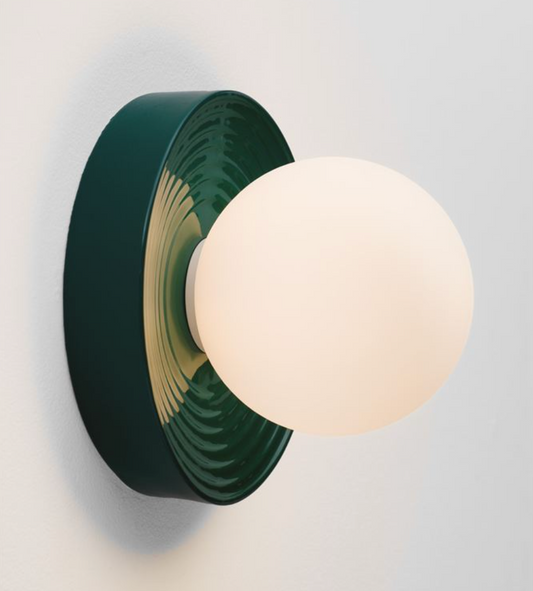 NL Orbi Bathroom Wall or Ceiling Light in Green with Opal Glass IP44 - ID 13755