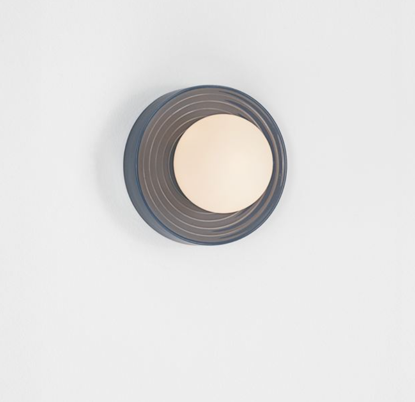 NL Orbi Small Bathroom Wall or Ceiling Light in Blue with Opal Glass IP44 - ID 13757