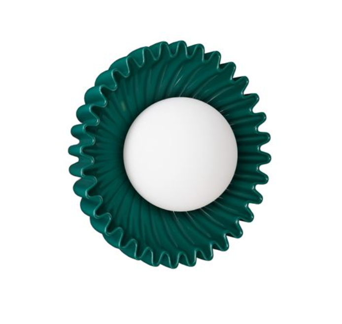 Petelle Green Ceramic & Opal Glass Wall Or Ceiling Light - ID 13771
