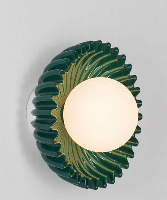 Petelle Green Ceramic & Opal Glass Wall Or Ceiling Light - ID 13771