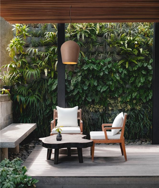 NL Oimo Red Sandstone Large Concrete IP55 Outdoor Pendant - ID 13775