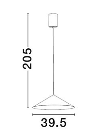 NL Looi Matt Black Conical Pendant - ID 13792