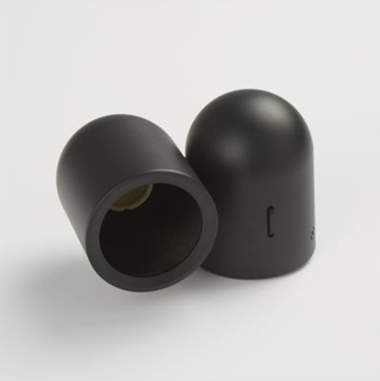 Matt Black Rounded Cylinder Wall or Ceiling Mounted GU10 Spotlight - ID 13790