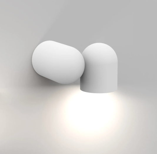 Matt White Rounded Cylinder Wall or Ceiling Mounted GU10 Spotlight - ID 13791