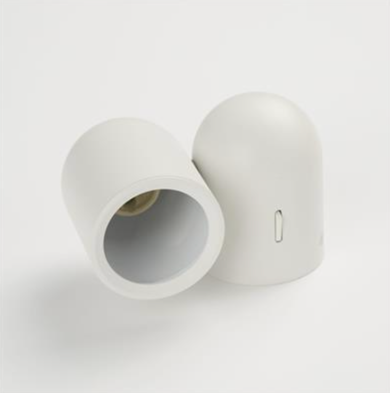 Matt White Rounded Cylinder Wall or Ceiling Mounted GU10 Spotlight - ID 13791