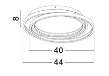NL Arbir Matt Black Aluminium & Acrylic 3 Ring Semi Flush Ceiling Light Small - ID 13795