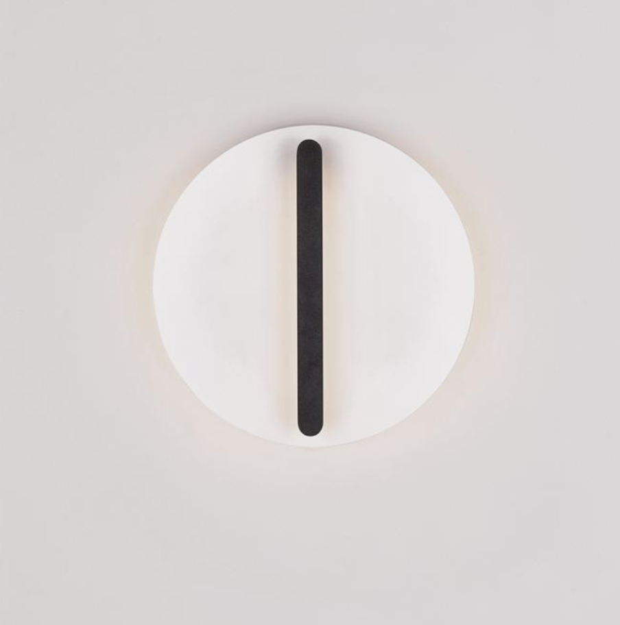 NL Nilu Sand Black & White Disc Wall Light Small - ID 13797