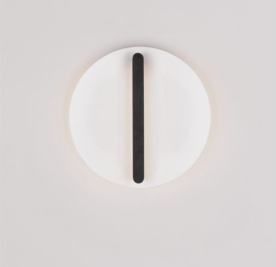NL Nilu Sand Black & White Disc Wall Light Small - ID 13797