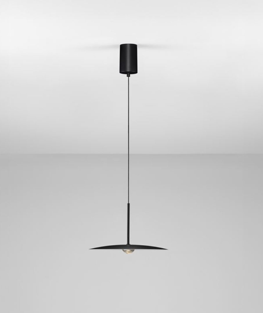 NL Mila Matt Black Disc Pendant - ID 13800