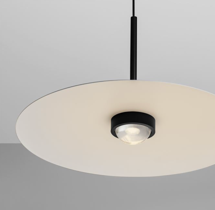 NL Mila Matt Black Disc Pendant - ID 13800