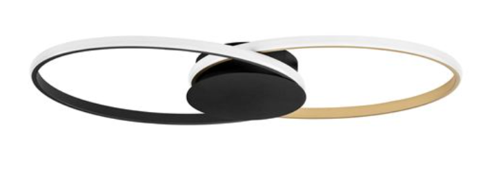 NL Eveo Black & Gold Twin Ring Ceiling Or Wall Light Small - ID 13803