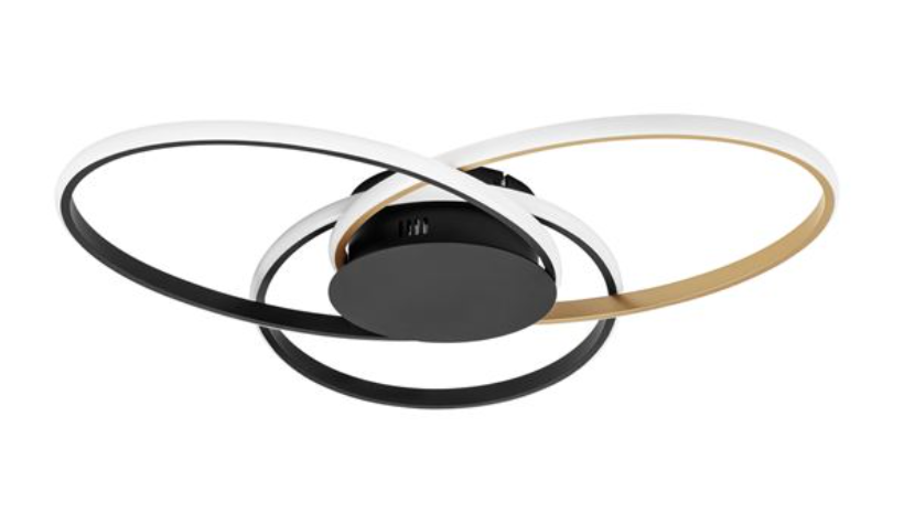 NL Eveo Black & Gold Triple Ring Ceiling Or Wall Light Large - ID 13804