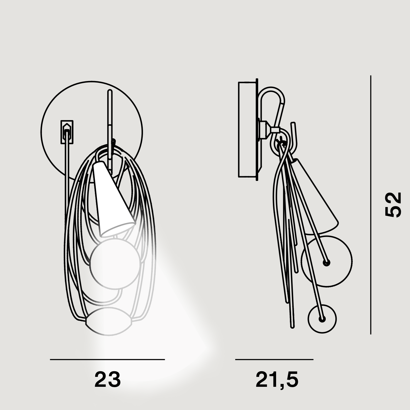 Foscarini Filo Wall Light Amethyst Queen