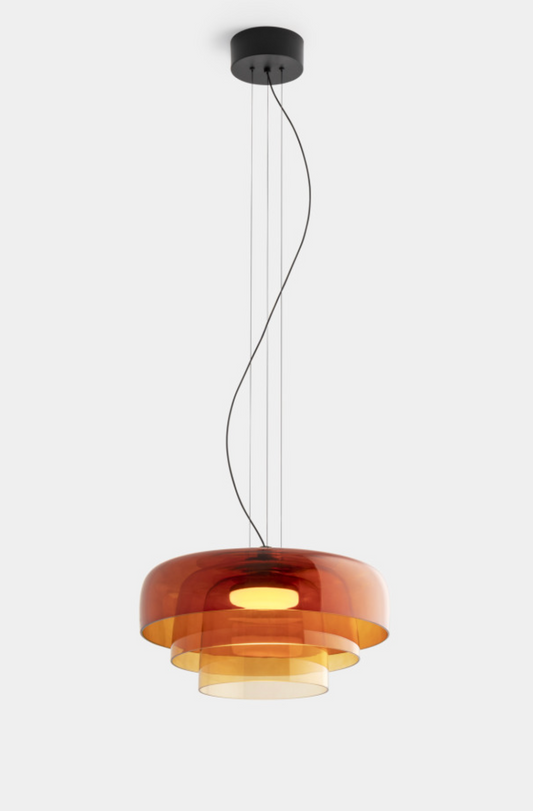 Nado Levelle 3 Tier Amber Glass Large Pendant