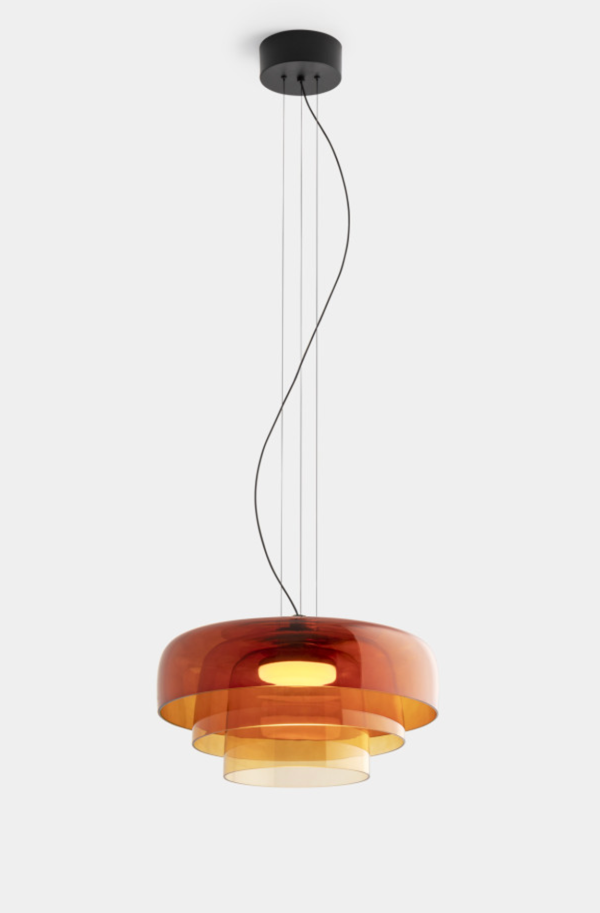 Nado Levelle 3 Tier Amber Glass Large Pendant