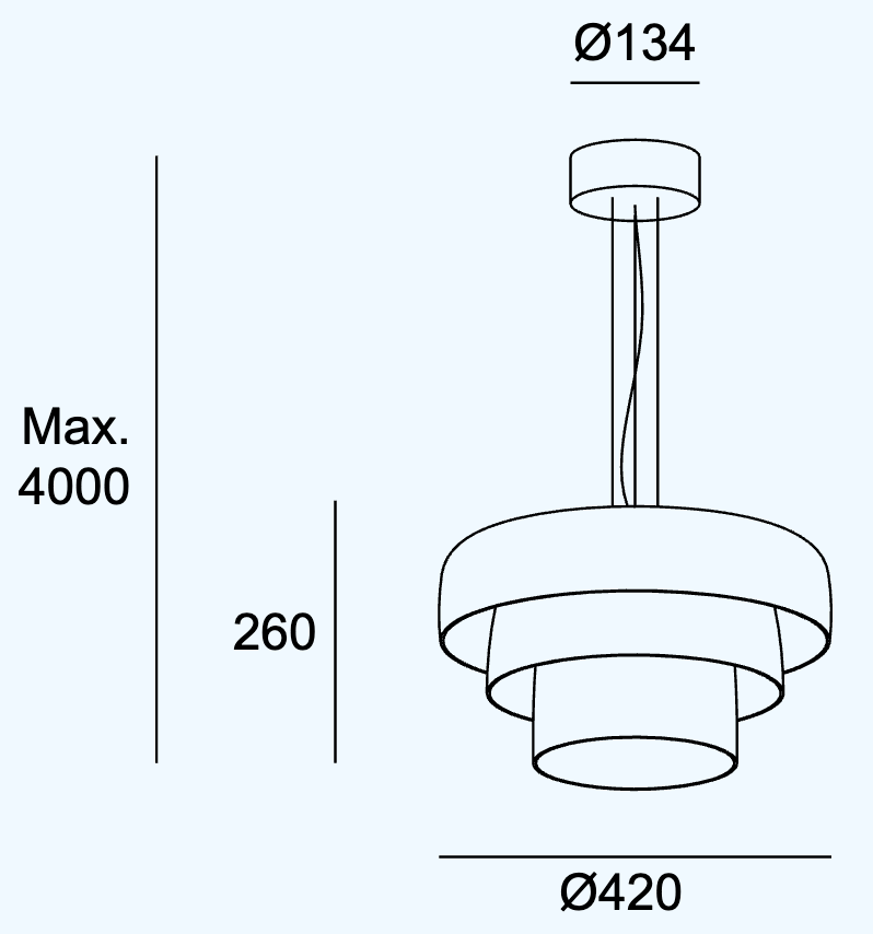 Nado Levelle 3 Tier Amber Glass Large Pendant