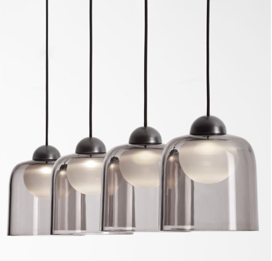 Dioni Smoked & Black Metal 4 In Line Multi Pendant - ID 13812