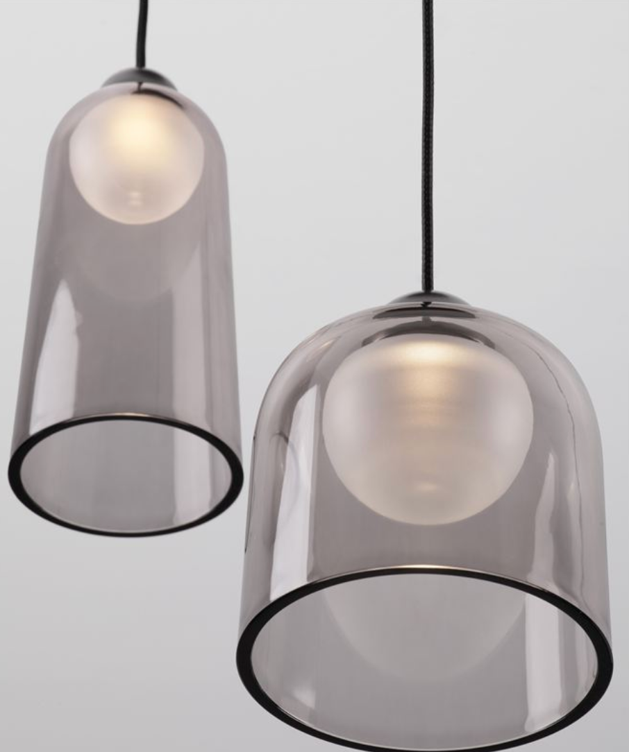 Dioni Smoked & Black Metal 3 Round Multi Pendant - ID 13813