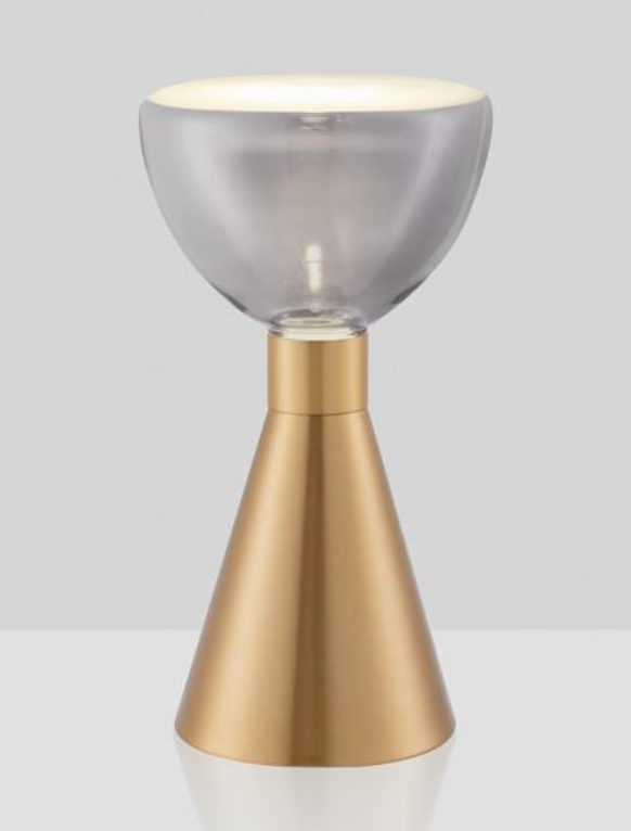NL Voy Elegant Brass & Smoked Glass Table Light - ID 13834