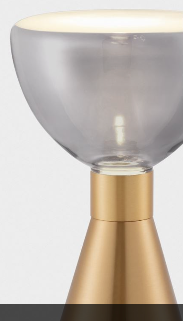 NL Voy Elegant Brass & Smoked Glass Table Light - ID 13834
