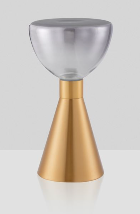 NL Voy Elegant Brass & Smoked Glass Table Light - ID 13834