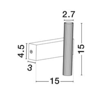 NL Small White Up & Down Wall Light - ID 13836
