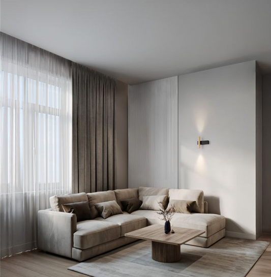 NL Small Black & Gold Up & Down Wall Light - ID 13838