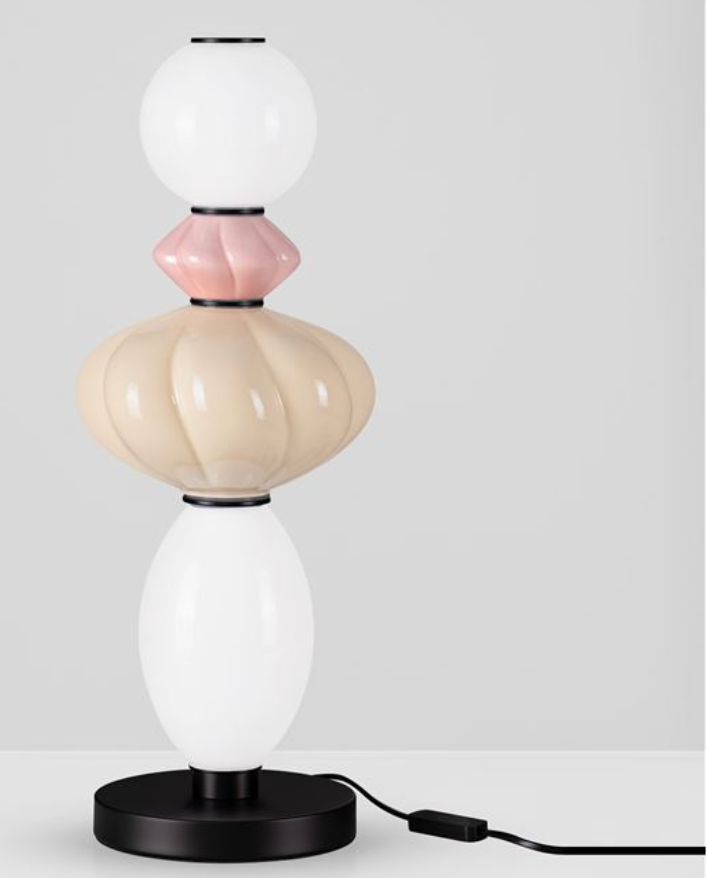 NL Boneta Pink & Beige Ceramic & Opal Glass Table Light - ID 13822