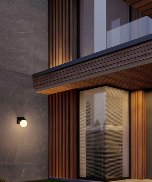 NL Opal Glass Globe & Black Wall Light - ID 13841