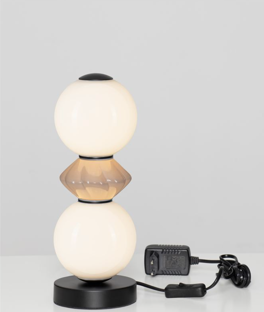 NL Pallin Mocha Ceramic & Opal Glass Tall Table Light - ID 13855