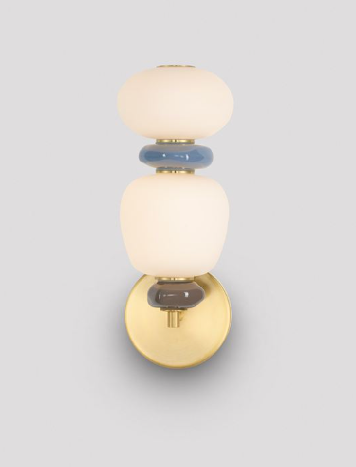 NL Palor Coloured Porcelain & Opal Glass Wall Light - ID 13868