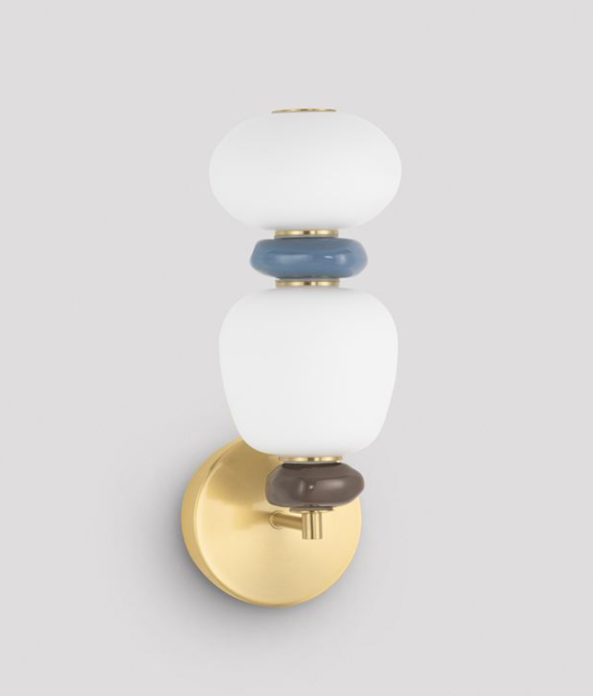 NL Palor Coloured Porcelain & Opal Glass Wall Light - ID 13868