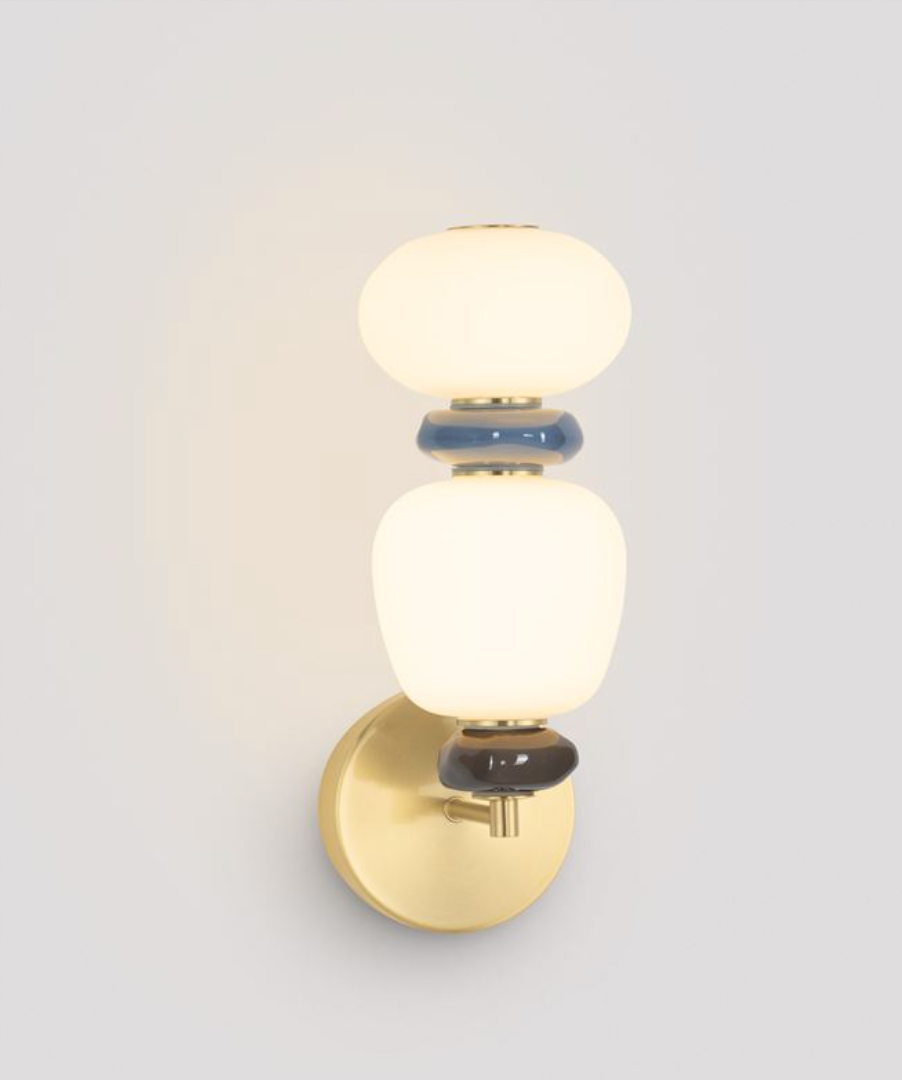 NL Palor Coloured Porcelain & Opal Glass Wall Light - ID 13868