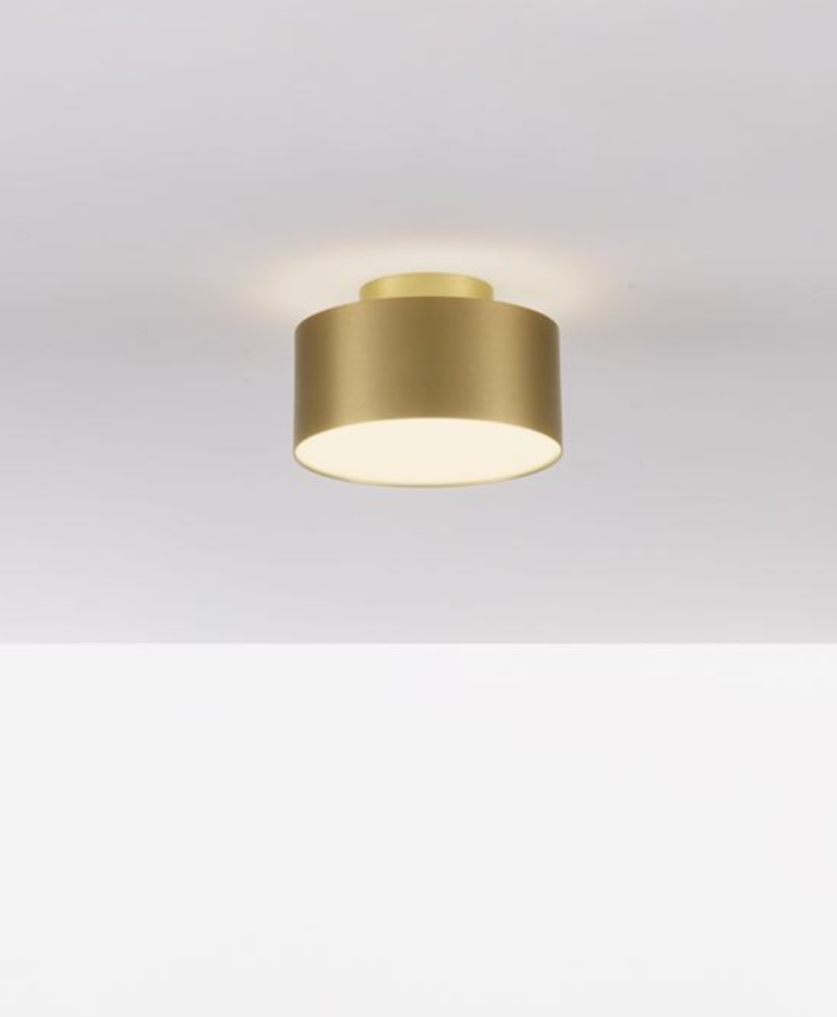 NL Ozeen (14cm) Semi Flush Ceiling Light Matt Gold ID 13874